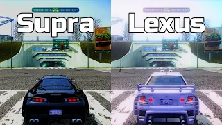 NFS Most Wanted: Toyota Supra vs Lexus IS 300 - Drag Race