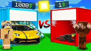 1 TL EVSİZ GARAJ VS 1000 TL MİLYONER GARAJ 😱 - Minecraft