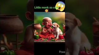 little monk so cute 🥰 #baby #laughingmonk #cutebaby #smilingmonk  #cute  #littlemonkvideo #love