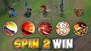 WE PLAYED THE SPIN 2 WIN COMP! (ALL 5 CHAMPS SPIN ON THE ENEMY)