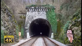 Rail traffic in Slovenia - Tunnels part Gornje Lezece - Tunnel owl [4K]