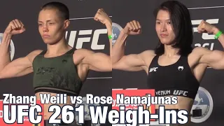 UFC 261 Official Weigh-Ins: Zhang Weili vs Rose Namajunas