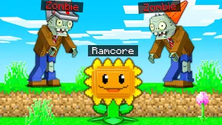 Minecraft: PLANTA vs 2 ZOMBIES 🌻🧟 RAMCORE SPEEDRUN MANHUNT con los PANAS