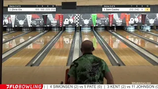 Sam Cooley Attempts to Bowl 300 During PBA Cheetah Championship Match Play