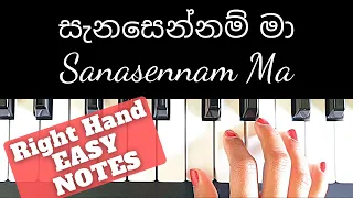 Senaka Batagoda - Sanasennam Ma (සැනසෙන්නම් මා) | Right hand Piano Tutorial | NOTES | EASY | +Slow