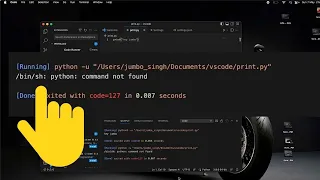 /bin/sh: python: command not found | MacBook m1 | vs code