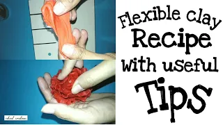 DIY flexible cold porcelain clay recipe/homemade flexible clay recipe/best flexible air dry clay