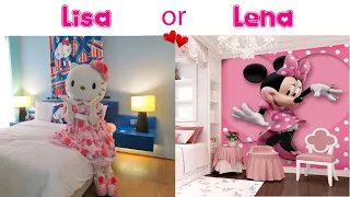 Hello Kitty Vs Mickey Mouse 💖What do you like ? Lisa or Lina❤️@Pink Blink💖❤️#lisaandlena #pinkblink