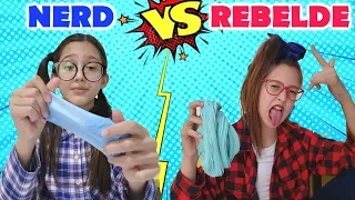 TIPOS DE CRIANÇAS FAZENDO SLIME NA ESCOLA #4 NERD VS REBELDE | Mafer