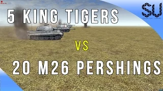 Men of War AS2 GEM Editor fun - 5 King Tigers VS 20 Pershing Tanks