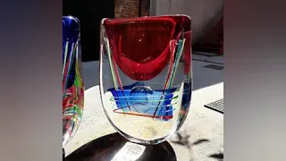 Original Murano Glass vases collection with sommerso technique, made and signed by  Valter Rossi