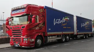 4k - Scania Truck R450 (Red) (Vitolo Trasporti) + Interior + Trailer (Old Generation)