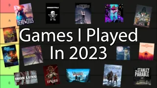 The Games I Played in 2023 (Tierlist)