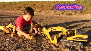 Bruder Excavator Construction Trucks Toy UNBOXING! | Playing and Digging | JackJackPlays