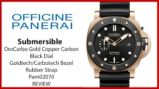 ▶ Panerai Submersible Goldtech™ OroCarbo Gold Copper Carbon Fibre 44mm Black Dial PAM02070 - REVIEW