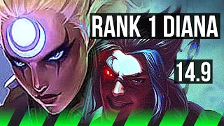 DIANA vs KAYN (JGL) | Rank 1 Diana, 46k DMG, Rank 18 | TR Challenger | 14.9