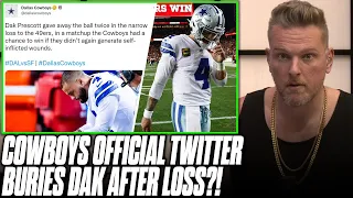 Cowboys Twitter Account Buries Dak Prescott After Heartbreaking Loss To 49ers?! | Pat McAfee Reacts