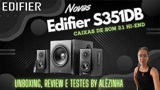 NOVAS EDIFIER S351DB - CAIXAS DE SOM 2.1 CANAIS HI-END COM BLUETOOTH APTX HD - UNBOXING E REVIEW