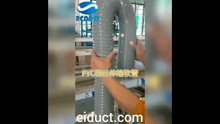 Grey PVC flex duct hose pipe used for dust collection and air ventilation systems.