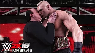 WWE 2K18 - Top 10 Funny Entrances Ft Roman Reigns, Brock Lesnar, Paul Heyman, Mr McMahon & More!