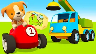 A puppy & racing cars find the TREASURE! Car cartoons for kids & Helper cars cartoon full episodes.