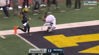 JJ McCarthy Throws Pick Six to Curtis Jacobs | Penn State vs Michigan