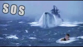 ЖЕСТЬ!!ШТОРМ! Русский Эсминец "Адмирал Ушаков"-попал под сильный шторм в океане..