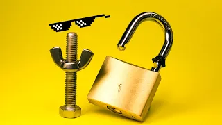 Like a boss! Open a lock with only a nut and a bolt – Easy home hacks