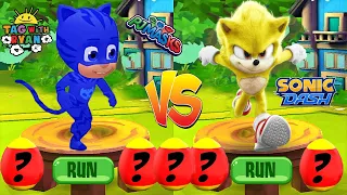 Tag with Ryan PJ Masks Catboy vs Sonic Dash Movie Super Sonic - All Characters Unlocked All Costumes