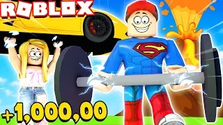 TRENUJEMY SUPER MOCE W ROBLOX!!! 💪(Super Power Training Simulator) Vito i Bella