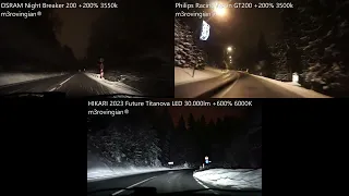 [Snow] HIKARI 2023 Titanova LED, OSRAM NIGHT BREAKER 200, Philips RacingVision GT200