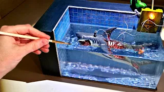 How To Make a Zombie Shark In a Swimming pool Diorama / Resin Art / Polymer Clay