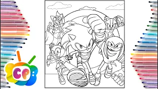 Sonic 2 coloring pages / Sonic, Knuckles and Tails coloring / How to draw Sonic