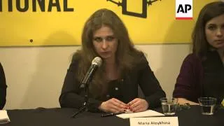 Freed members of Pussy Riot deliver press conference in New York