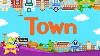 Kids vocabulary - Town - village - introduction of my town - educational video for kids