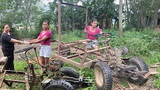 Genius girl: Restoring and repairing a homemade car for daily work is very convenient