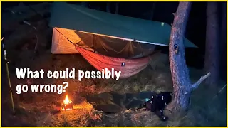 I TRY HAMMOCK CAMPING FOR THE FIRST TIME | HAMMOCK AND TARP WILD CAMP