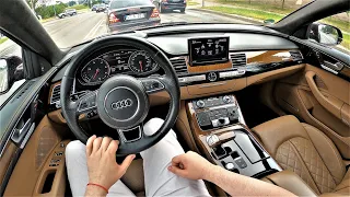 2014 AUDI A8 Quattro Pro Line+ 4.2l 385HP - POV Test Drive & Fuel consumption check