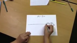 Division as repeated subtraction on a number line with remainders