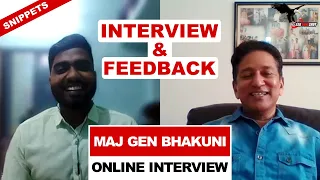 SSB Interview by Maj Gen VPS Bhakuni, Former Commandant SSB Bangalore | Online Interview Snippets 2