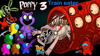 어몽어스 VS Train Eater bit Dogday (Poppy playtime 3) | AMONG US ANIMATION