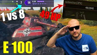 13K Damage with E 100: Epic 1 VS 8 Showdown, Will He Win? | World of Tanks