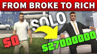 From BROKE to RICH MILLIONAIRE | Step by Step SOLO GUIDE for NEW Players in GTA Online (Fast MONEY)