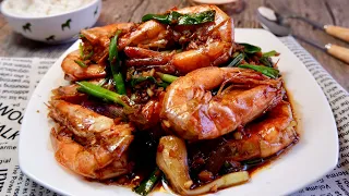 So Good U’ll Lick the Plate! Garlic Soy Prawns 豉油蒜香虾 Chinese Shrimp Stir Fry Recipe | kecap manis