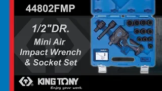 KING TONY-44802FMP 1/2" DR. 16 PC.  Mini Air Impact Wrench Set