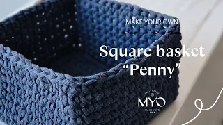 How to crochet the Square Basket "Penny" | Virka en fyrkantig korg "Penny"