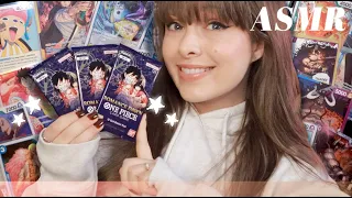 ASMR 🏴‍☠️ One Piece TCG Booster Box Break Part 2!~ Whispered Card Opening, Tapping & Crinkle Sounds!