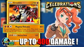 GROUDON : Deals 400 Damage! Deck Profile & PTCGO Gameplay (Pokemon CELEBRATIONS)