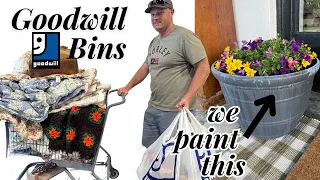 Goodwill bins Trufyinh for resell & Painting Pots for our Spring Porch