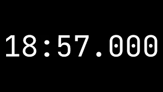 Countdown timer 18 minutes, 57 seconds [18:57.000] - White on black with milliseconds